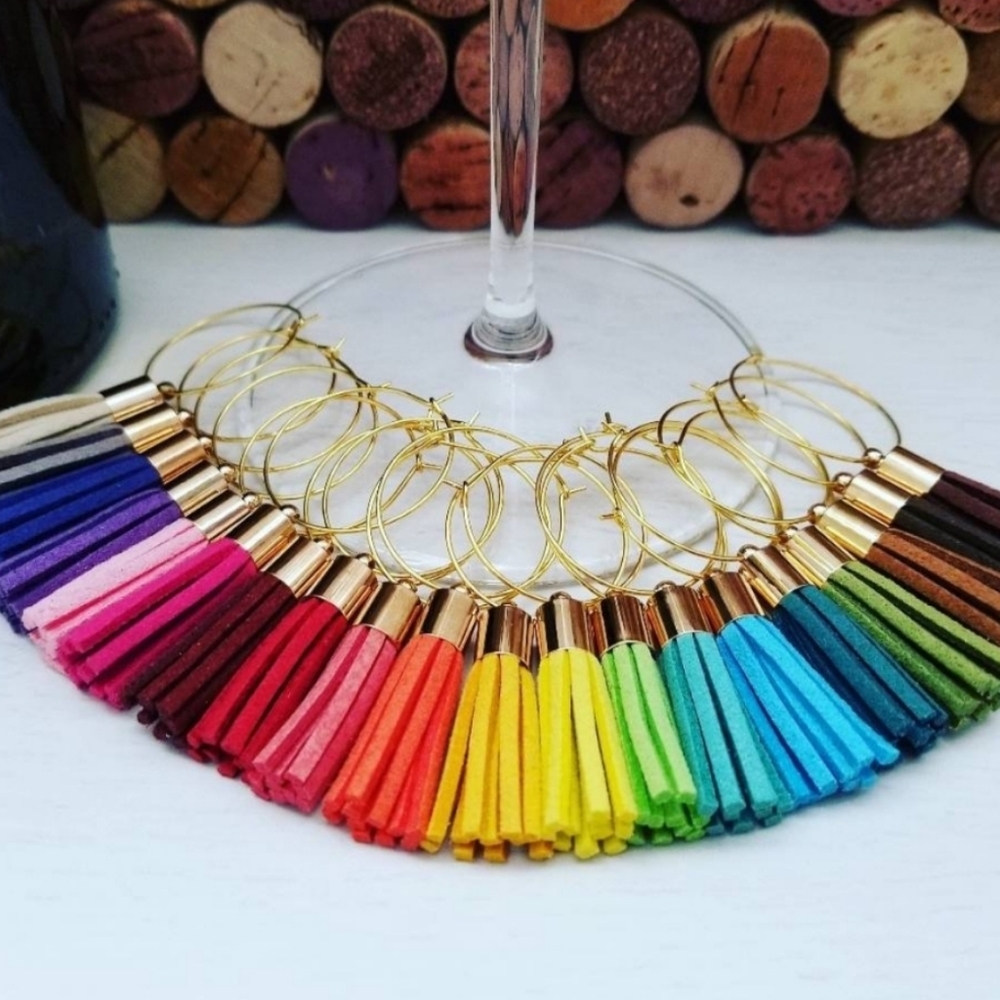 Tassel Wine Charms - Set of 20